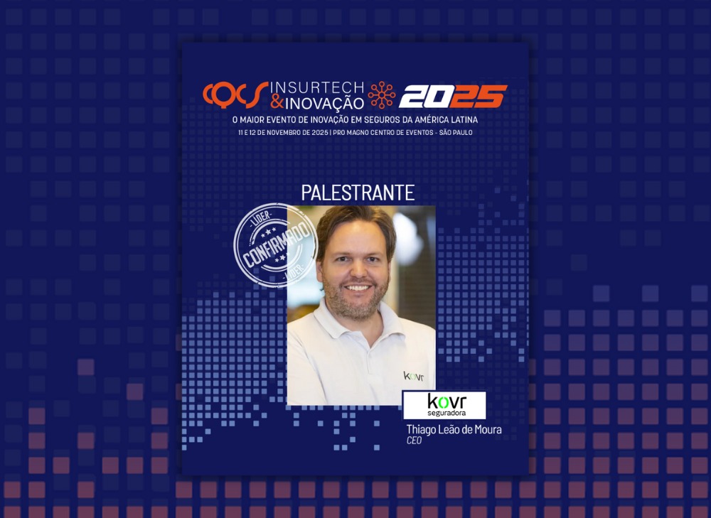 Thiago Leão de Moura, CEO do Grupo Kovr, palestra no programa Painéis de Líderes do CQCS Insurtech & Inovação 2025