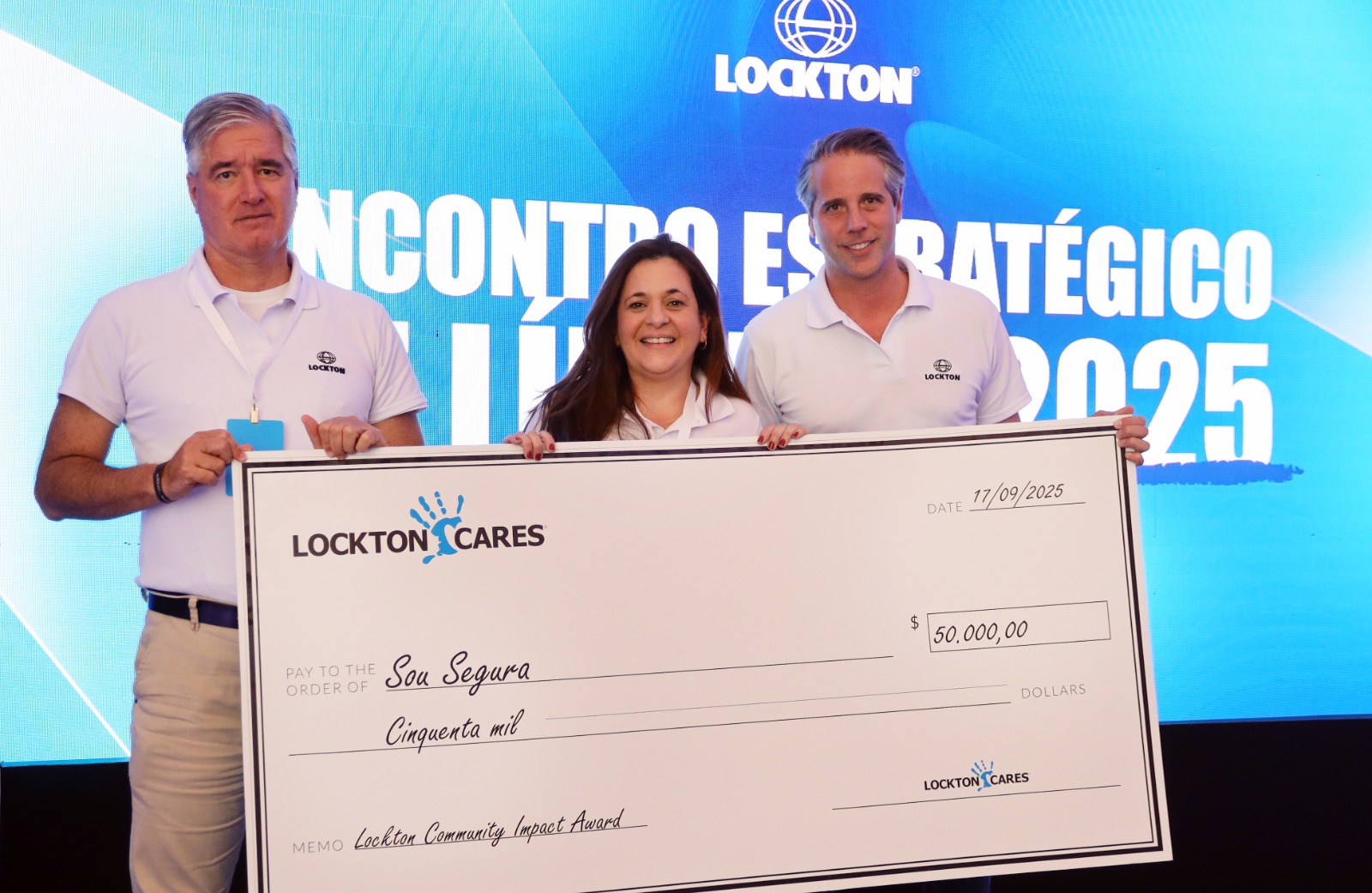 Associação Sou Segura recebe premiação de US$ 50 mil da Lockton